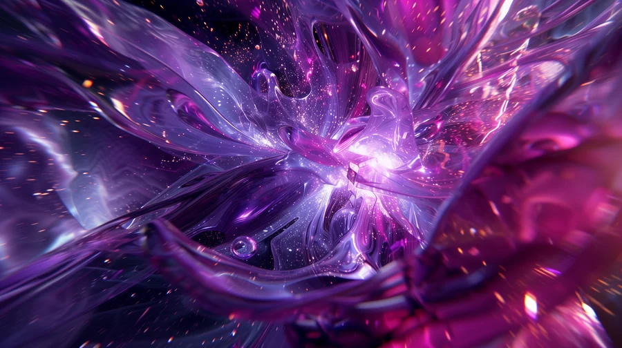 A violet bloom of light and glass.
